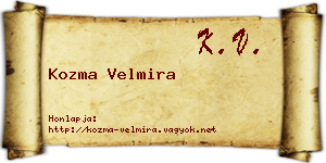 Kozma Velmira névjegykártya
